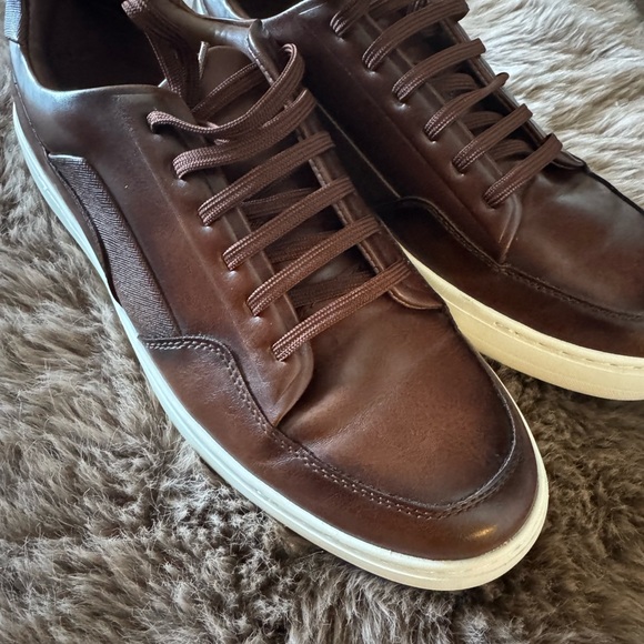 Zara Other - Zara Dark Brown Leather Sneakers